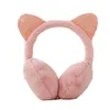 Berets 2021 Fällbara Sequined Cat Ears Plush Earmuffs Kvinnor Girl Fur Ear Warmer Muffs Glitter Headband Cartoon Earlap