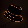 Wide Brim Hats GZYUCHAO EL Night Glowing Fedora WideBrim Summer Hat JazzCap Led Luminous For Stage Show Dance DJ Club5437994199b