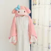Cinnamoroll Mymelody Kuromi manteau en peluche belle anime manteau Cartoon sieste couette douce flanelle couverture enfants jour présent 210724