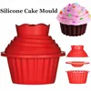 3pcs / SET Lave-vaisselle Safe Giant Cupcake Moule Non-Stick Big Top Top Top Cake Moule de silicone DIY Idée pour une décoration facile Cuisson Bake Outils 211101