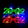 Decoração de festa 24pcs número 2022 LED brilhante piscando óculos acender casamento carnaval cosplay traje aniversário olho natal289v