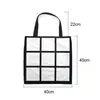 Wholesale! 9 Panel Sublimation Blank Bag Heat Transfer Tote Bag Single Side Sublimating Shopping Handbag Cloth Reusable Storage Gift Bag A12