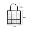 9 Painel Sublimação Bolsa em branco DIY Sacola de Transferência de Calor Sacola Solteiro Sublimação de Shopping Bolsa de Bolsa Reusável Saco de Armazenamento A12