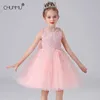 Biały Wedding Birthday Gown Koronki Tutu Princess Sukienka Kwiatowy Haft Dziewczyny Dzieci Odzież Dla Dzieci Dla Dzieci Ubrania Q0716