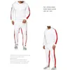 Uomo Commercio all'ingrosso uomini TRACKSUITS Street Fashion Bared Tops Tops Pantaloni Sportswear Abiti Designer Maschile Sport con cappuccio Sweatpants Due pezzi Set