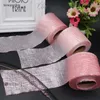 6 cm 25yards laser óleo brilhante snow Seersucker rendas gaze gaze fita artesanal decoração casamento decoração diy bowknot acessórios y0827