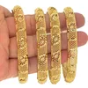 Bangle 4pcs/lot 24K Dubai Bangles For Women Ethiopian Africa Fashion Gold Color Saudi Arabia Bride Wedding Bracelet Jewelry Gifts