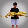 Nowy nowoczesny abstrakcyjny złota pantera rzeźba geometryczna Statua lamparta dzika przyroda Obiekty dekoracyjne
