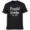 Promoted To Grandpa Est 2021 Men Graphic T Shirts Harajuku Short Sleeve Tees Grandpapa To Be Announcement Streetwear Grandfather X0621