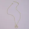 Colliers pendants personnalis￩s simples pour les femmes Gold Color Alloy Chacker Chain Round Collier Jewelry Sweet