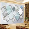 클래식 3D 벽지 Lozenge 대리석 깃털 절묘한 그림 벽화 현대 가정 장식 기하학적 그래픽 배경 화면