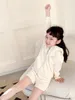 어린이 Tracksuit Kids Girls 지퍼 자켓 반바지 2pc / 코튼 캐주얼 스포츠웨어 옷