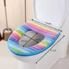 Toiletbriefhoezen voor badkamer pompoenpatroon 1 stks kussenkussens comfortabele regenboog kleur houd warm herbruikbare deksel koraal fluweel3478504