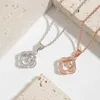 Lucky Grass Main Stone Dancing Pendant Necklace Rose Gold Beating Heart Korean Version Simple and Flexible Clover
