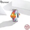 Bamoer authentique 925 bijoux en argent sterling faire des fleurs colorées charme pour les perles d'argent originales bracelet bracelet bricolage SCC1720 Q0531