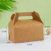 White Kraft Paper Box with Handle Wedding Birthday Christmas Gift Wrap Cookie Muffin Cupcake Baking Cake Boxes