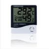 Digital LCD temperatura higrômetro relógio medidor de umidade termômetro com relógio Alarme de calendário HTC-1