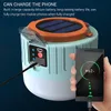 Bärbara lyktor LED Solar Camping Ljus Spotlight Nödtält Lampa Fjärrkontroll Telefon Laddning Utomhus för vandringsfiske