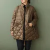 Johnature Kobiety Winter Parkas Zipper Solid Color Ciepłe Płaszcze Z Długim Rękawem Kieszenie Kobiet ubrania Dorywczo Vintage 211013