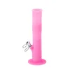 Narghilè Bong Pipa ad acqua Oil Rig Big Straight 9.06 pollici Becher in silicone Tubo per fumo Tubi percolatore Bong Narghilè