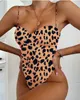 Swimsuit Mulheres Leopard Banhando Ternos Imprimir Bikini Monokini Push Up Sexy Feminino Swimwear para Mulheres Nadar Suit 210712
