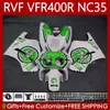 هيكل السيارة لهوندا RVF Lucky Green VFR 400 RVF400 R 400RR VFR 400R VFR400R 94 95 96 1997 1998 80NO.92 NC35 V4 VFR400 R 94-98 RVF400R VFR400RRN 1994 1995 1996 97 98 Fairing