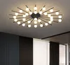 Nero Aggiungi Oro LED Plafoniera Acrilico Creativo Moderno Nordic Montaggio superficiale Lampada da pannello per soggiorno Camera da letto Lobby Home Deco