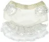 Robe de luxe en dentelle perlée pour chien Vêtements d'été pour chien Princesse Jupe pour animal de compagnie Broderie Chiens Robes de mariée pour petite fille moyenne Doggy Chihuahua Caniche Blanc L A305