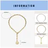 Collane con ciondolo FINE4U N777 Dainty Paperclip Choker per le donne Collana rotonda con monete Gioielli fatti a mano Gift289u