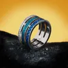 Творческие кольца для женщин трехслойные синие циркона геометрическое кольцо ручной работы эмаль женские ювелирные украшения кольца для женщин x0715