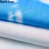 Dark Icon Tie Dye Långärmad tröja Män Now-down Collar Shirts Street Fashion för 210721
