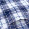 Męska moda szczotkowana szkocka krata w kratkę checks shirts single kieszonkowy z długim rękawem standardowy fit casual flanelowa koszula Gingham G0105