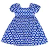 새로운 여름 패션 비행 슬리브 체크 무늬 아기 소녀 드레스 뻗 던 어린이 드레스 캐주얼 귀여운 아기 드레스 어린이 의류 Q0716