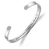 Fashion Family Loves Bangle Remember I Love You Mom Dad Cuff Bracelet Titanium Steel Bangles Heart Engraved Gifts For Mother Daughter