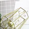 Portacandele Geometria dorata Piccolo tealight da tavolo Aritist Craft Candeliere in filo metallico nero Decorazioni per la casa Regalo di San Valentino