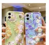 Oil painting flower bracelet Cell Phone Cases for 11 12 case x xr xs max female 7p/8plus soft