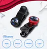 Universal 3 i 1 vidvinkel makro Fisheye Lens Kamera Mobiltelefon Linser Fish Eye Lentes För iPhone 6 7 Smartphone Mikroskop