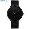 2021 Top Brand Fashion Mens Quartz Watch Crrju Luxury Watches Men Casual Slim Mesh Steel Waterproof Sport Wristwatch Relogio Mascu278f