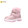 CLIBEE Enfants Chaud Hiver Bottes De Neige Garçons Filles Casual Sport Baskets Bottes Enfants Laine En Plein Air Martin Bottes Toddler Randonnée Boot 210315