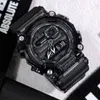 Iced out watch Men's Sports Quartz Digital Watch Full Function Shock Resistant Automatic Hand Raise Light LED PU Large Dial O2864