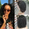 Perucas de cabelo humano de renda curta brasileira com cabelos de bebê onda de água de cor natural Bob 150%