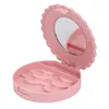 Bouteilles de rangement pots en plastique mignon arc faux cils boîte maquillage cosmétique avec miroir étui organisateur nœud papillon mode cosmétiques outil # W