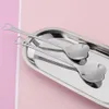 Stainless Steel Heart Shape Coffee Scoops Kitchen Accessories Dessert Sugar Stirring Spoons Teaspoon Dinnerware