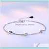 Link, Jewelrylink, Chain Simple Fashion Sier Color Bracciali Square Star Beads Box Chian Bangles For Women Pulseira Bijoux Femme Drop Deli