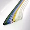 Pailles à boire en verre écologique réutilisables 10x150mm, paille droite incurvée de couleur claire pour jus de Cocktail au lait