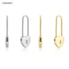 KIKICHICC 100% 925 Sterling Silver Gold Heart Locker Square Hoops Circle Piercing Pendiente Luxury Women Fashion Jewelry 2021