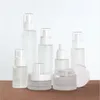 Frosted Glass Bottle Refillable Face Cream Jar Lotion Spray Pump Cosmetics Storage Containers 20ml 30ml 40ml 60ml 80ml 100ml 120ml