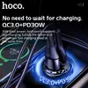 HOCO USB 30W Rápido Carregamento QC4.0 3.0 SuperCharge FCP para iPhone 12 Pro Max Tipo C PD 4.8A Carregador de carro