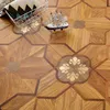 Goden Yellow Brass and burma teak hardwood flooring parquet tile engineered timber marquetry medallion inlay home decor background wall rugs