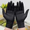 100 Stuks Zwarte Wegwerp Nitril Handschoenen Huishoudelijke Reiniging Nitril Handschoenen Laboratorium Nail Art Antistatische Handschoenen 9 Inch Lengte T200209D